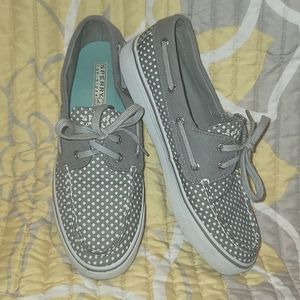 ADORABLE Gray&white Sperry Top-Siders